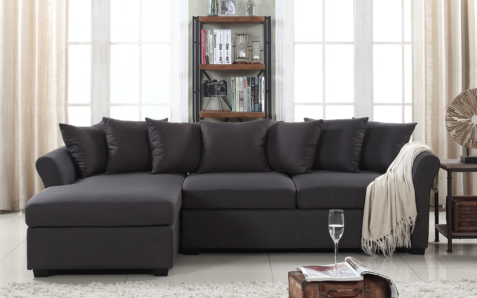 Best ideas about Sectional Sofa With Chaise Lounger
. Save or Pin Joanne Linen Sectional with Wide Chaise Lounge Now.