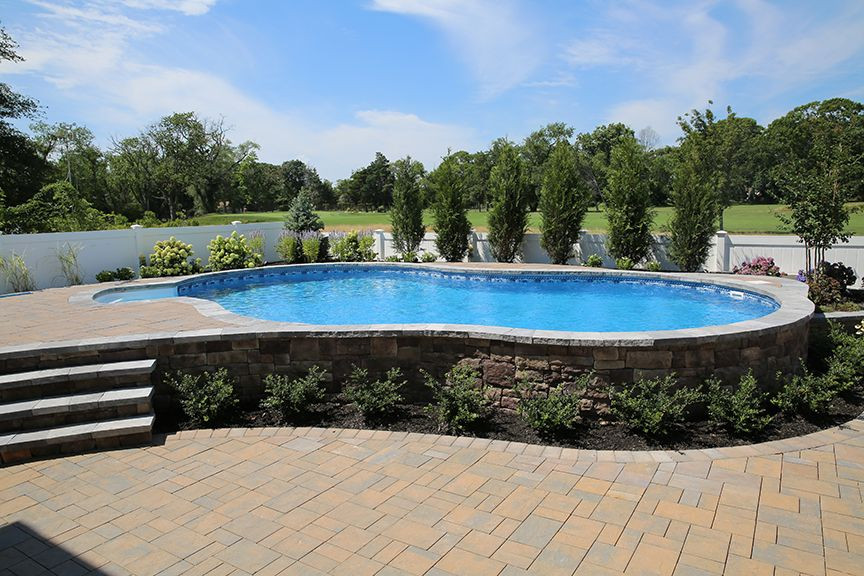 Best ideas about Semi Inground Pool Ideas
. Save or Pin Radiant 18x32 Semi Inground Freeform with walk in steps Now.