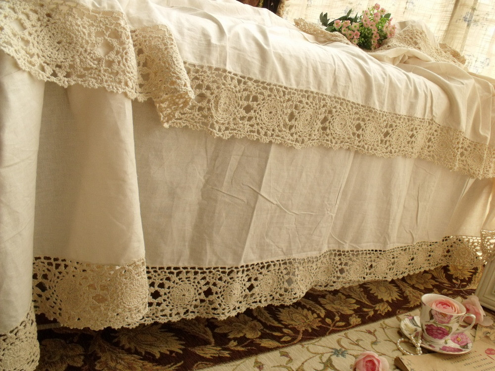 Best ideas about Shabby Chic Bed Skirt
. Save or Pin Vtg Shabby Elegant HAND Crochet Lace Full Bed Skirt French Now.