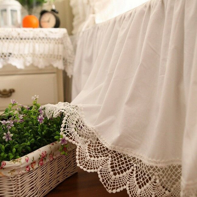 Best ideas about Shabby Chic Bed Skirt
. Save or Pin Shabby and Victorian Style White Wide Lace Cotton Bed Now.