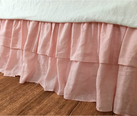 Best ideas about Shabby Chic Bed Skirt
. Save or Pin Pink double ruffle bed skirt shabby chic bed skirt handmade Now.