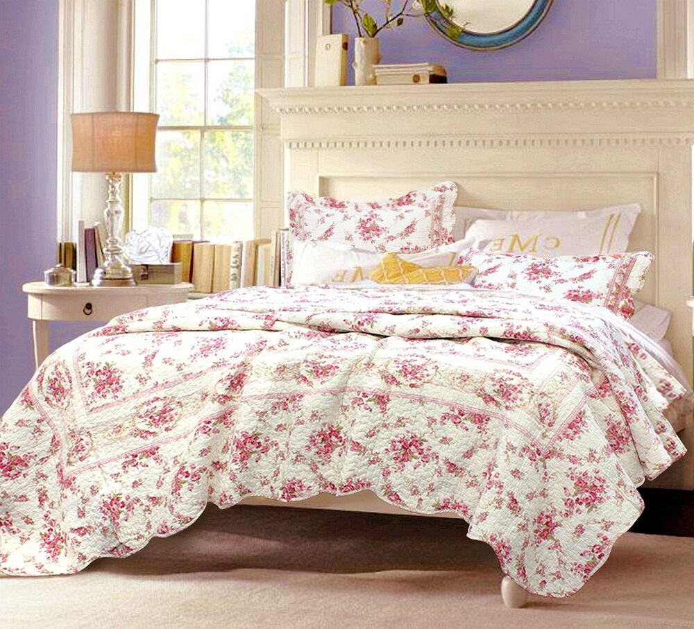 Best ideas about Shabby Chic Bedding Sets
. Save or Pin Shabby Chic Vintage Rose Cotton Quilt Set Bedspread Now.
