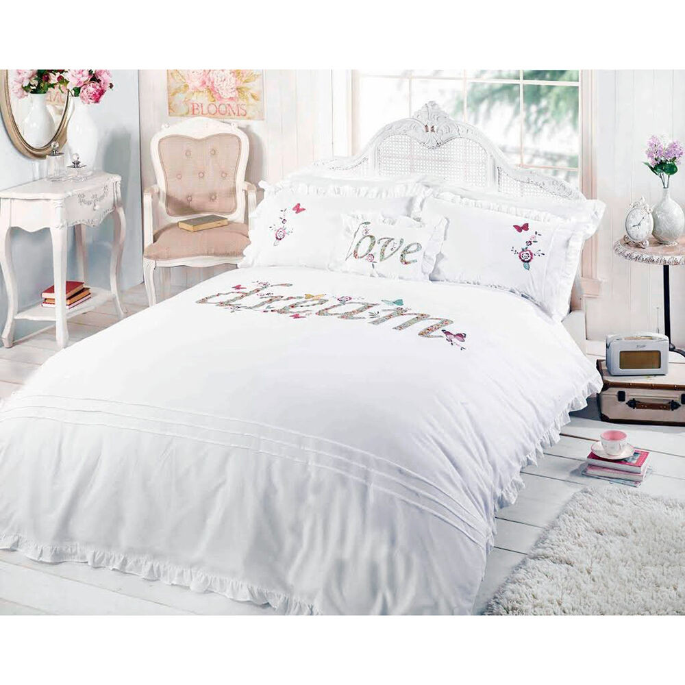 Best ideas about Shabby Chic Bedding Sets
. Save or Pin Dream Shabby Chic Duvet Cover Embroidered Applique White Now.