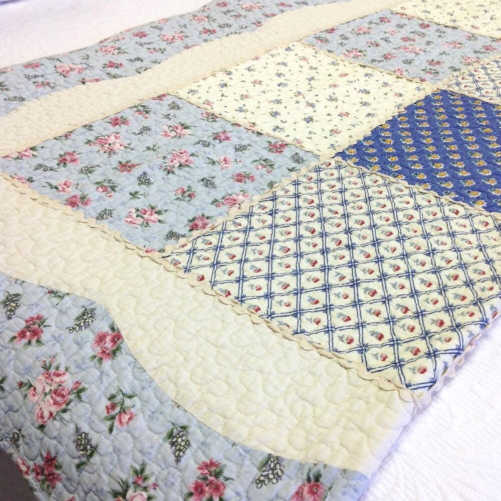 Best ideas about Shabby Chic Blanket
. Save or Pin Shabby Chic Throw Quilt Blanket Blue Cream Pink Patchwork Now.