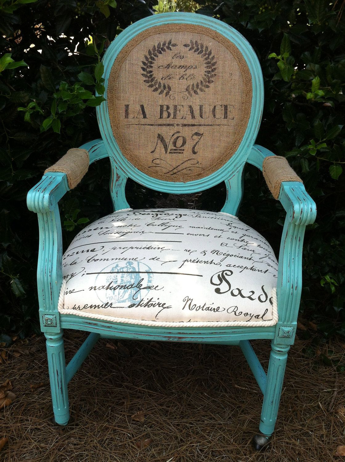 Best ideas about Shabby Chic Chair
. Save or Pin French Louis XVI Arm Chair Shabby Chic Upholstered Burlap Now.