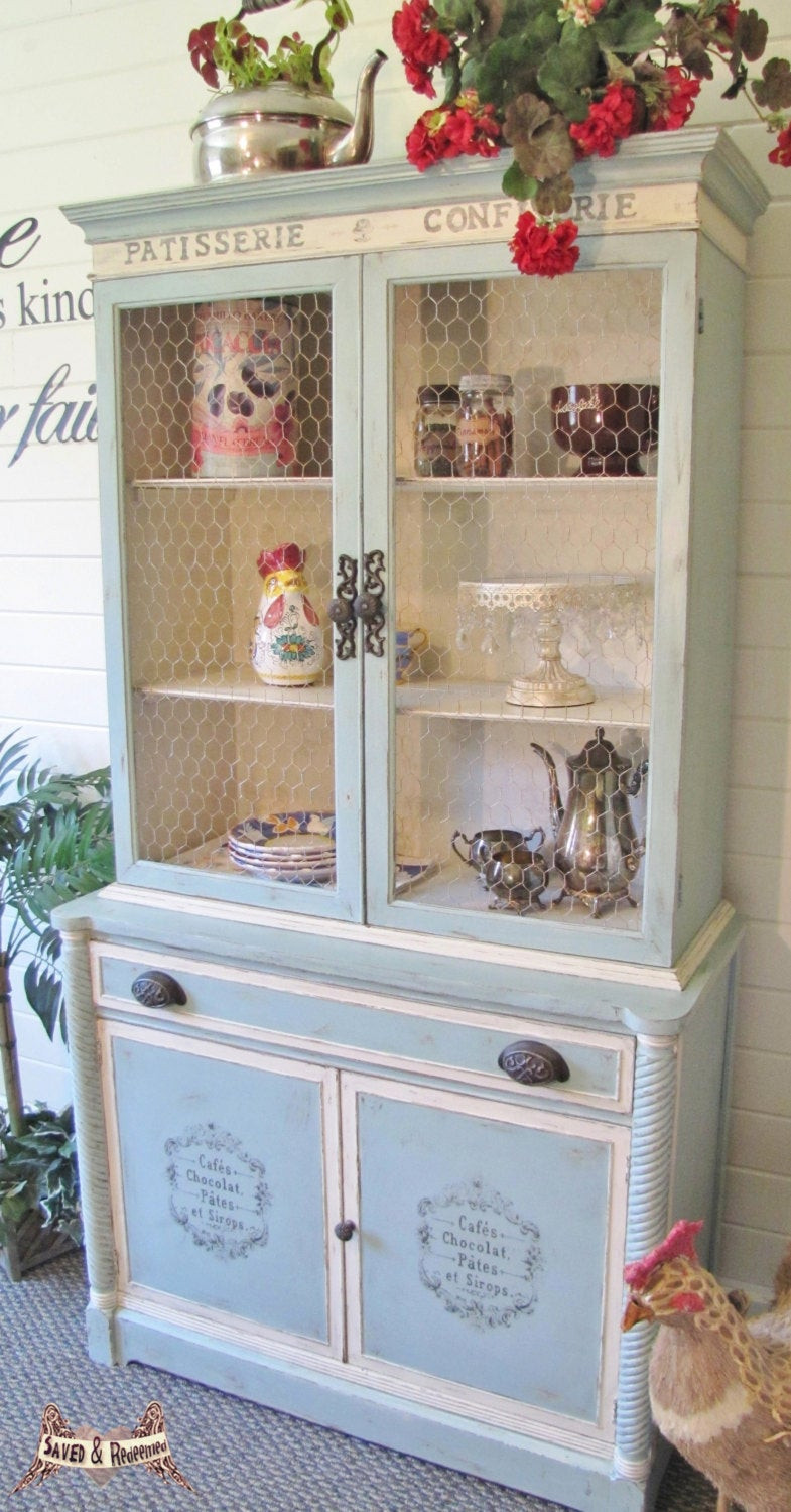Best ideas about Shabby Chic China Cabinet
. Save or Pin SOLD shabby chic china cabinet hutch cottage style Now.