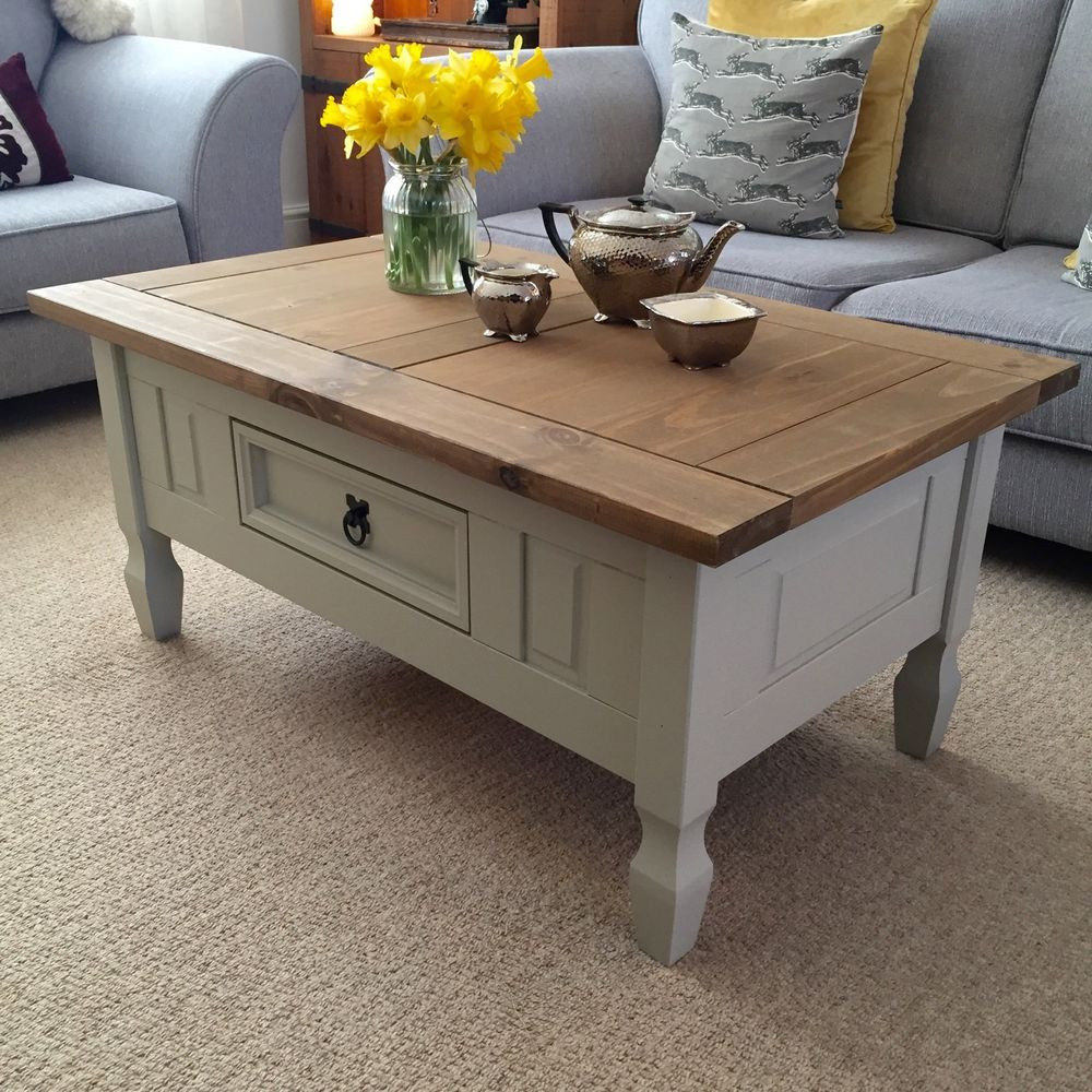 Best ideas about Shabby Chic Coffee Table
. Save or Pin Shabby Chic Solid Pine Coffee Table Farrow & Ball French Now.