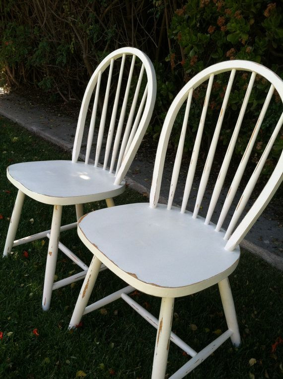 Best ideas about Shabby Chic Dining Chairs
. Save or Pin Set of 2 Vintage Shabby Chic White Chairs Distressed Now.