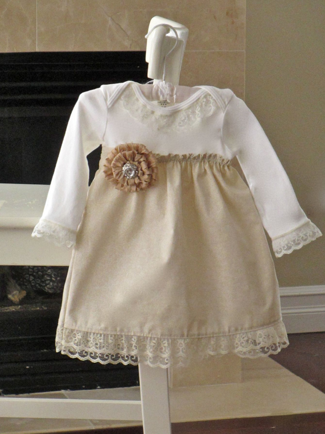 Best ideas about Shabby Chic Dresses
. Save or Pin Shabby Chic dress baby girls vanilla cream lace onesie dress Now.
