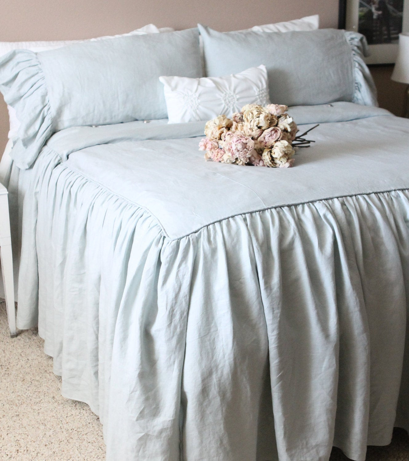 Best ideas about Shabby Chic Duvet Cover
. Save or Pin Ruffled Linen Shabby Chic Duvet Cover The by tickingandtoile Now.