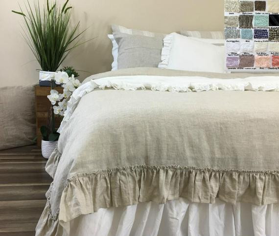 Best ideas about Shabby Chic Duvet Cover
. Save or Pin Shabby Chic linen duvet cover with country ruffles linen Now.