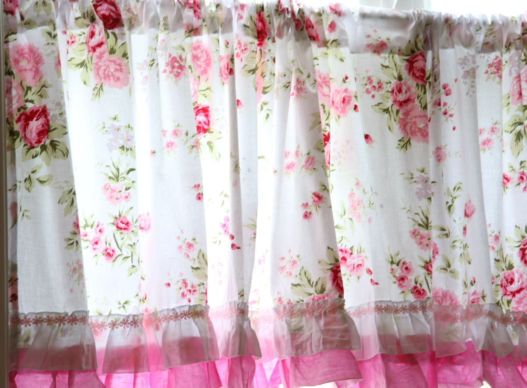Best ideas about Shabby Chic Kitchen Curtains
. Save or Pin Shabby Country Chic Rose Ruffled Wildflower pink white Now.