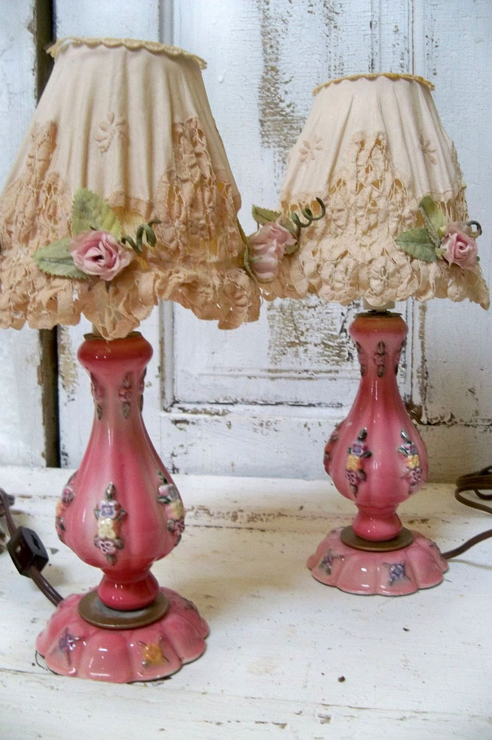 Best ideas about Shabby Chic Lamps
. Save or Pin Shabby chic pink lamp set with embellished shades vintage Now.