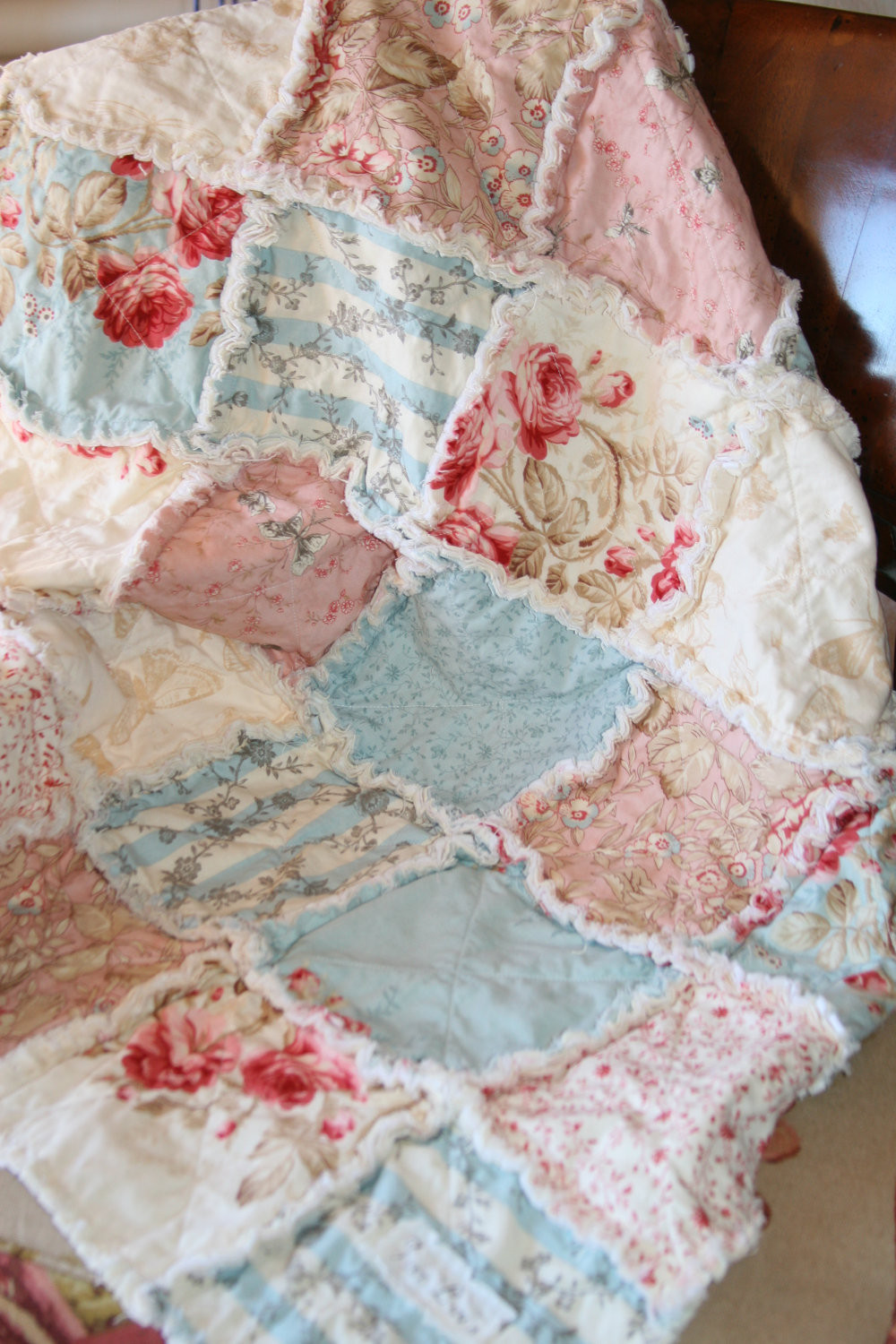 Best ideas about Shabby Chic Quilts
. Save or Pin Baby Girl Rag Quilt Shabby Chic French Country Now.