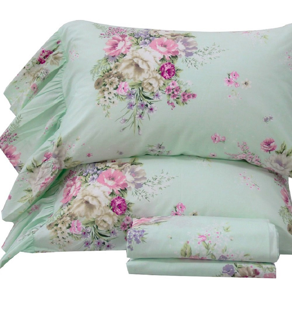 Best ideas about Shabby Chic Sheet Set
. Save or Pin Queen s House 4 Piece Shabby Green Bed Sheet Sets Cotton Now.