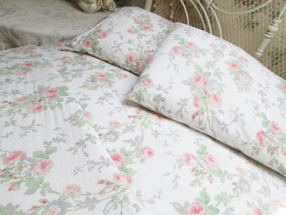 Best ideas about Shabby Chic Sheet Set
. Save or Pin all cotton QUEEN sheet set pink roses bedding shabby chic bed Now.