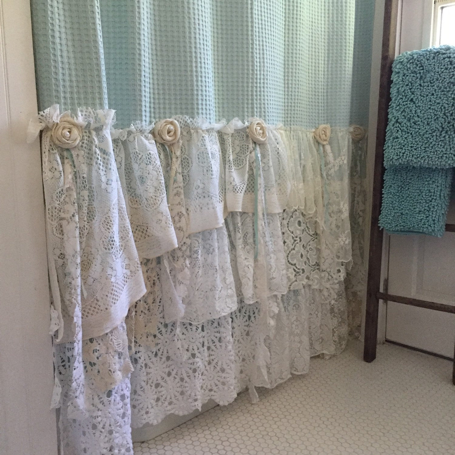 Best ideas about Shabby Chic Shower Curtains
. Save or Pin Shabby Cottage Chic Shower Curtain Grey Lace Ruffle Girls Now.