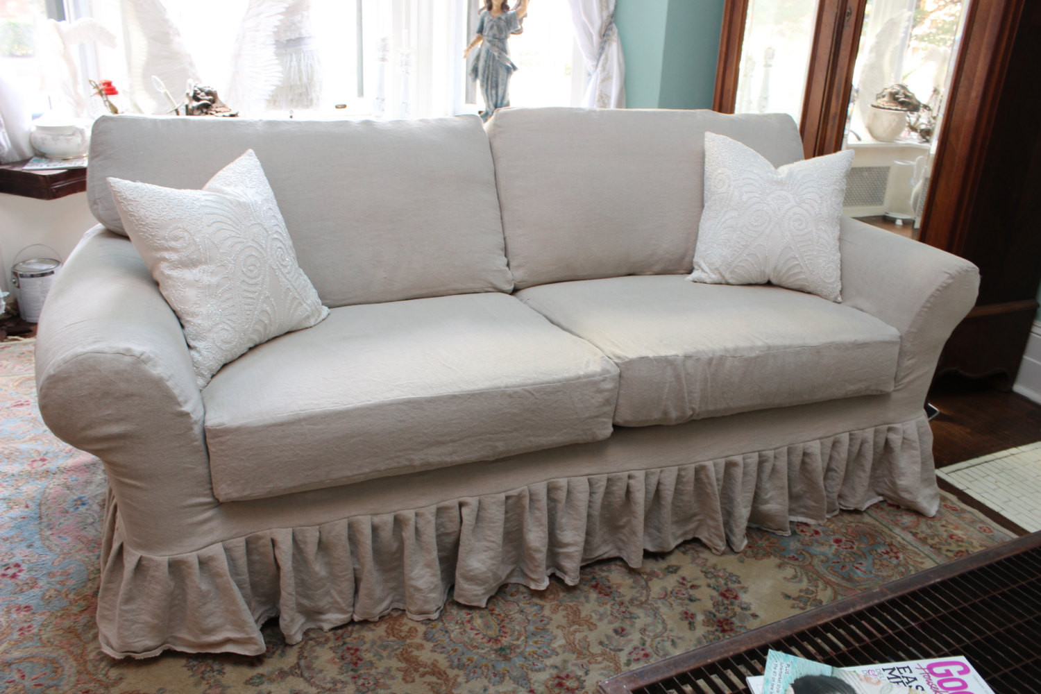 Best ideas about Shabby Chic Slipcovers
. Save or Pin shabby chic sofa couch ruffle slipcover by Now.