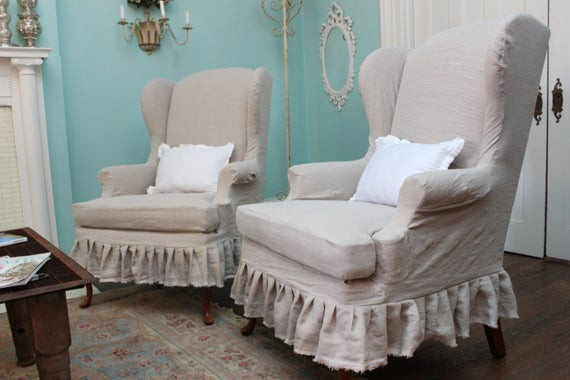 Best ideas about Shabby Chic Slipcovers For Wingback Chairs
. Save or Pin Items similar to slipcovered wingback chair pair french Now.