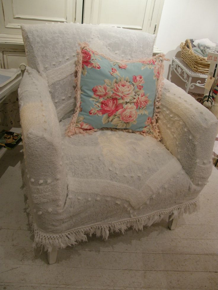 Best ideas about Shabby Chic Slipcovers For Wingback Chairs
. Save or Pin custom shabby chic chair s vintage chenille bedspread Now.
