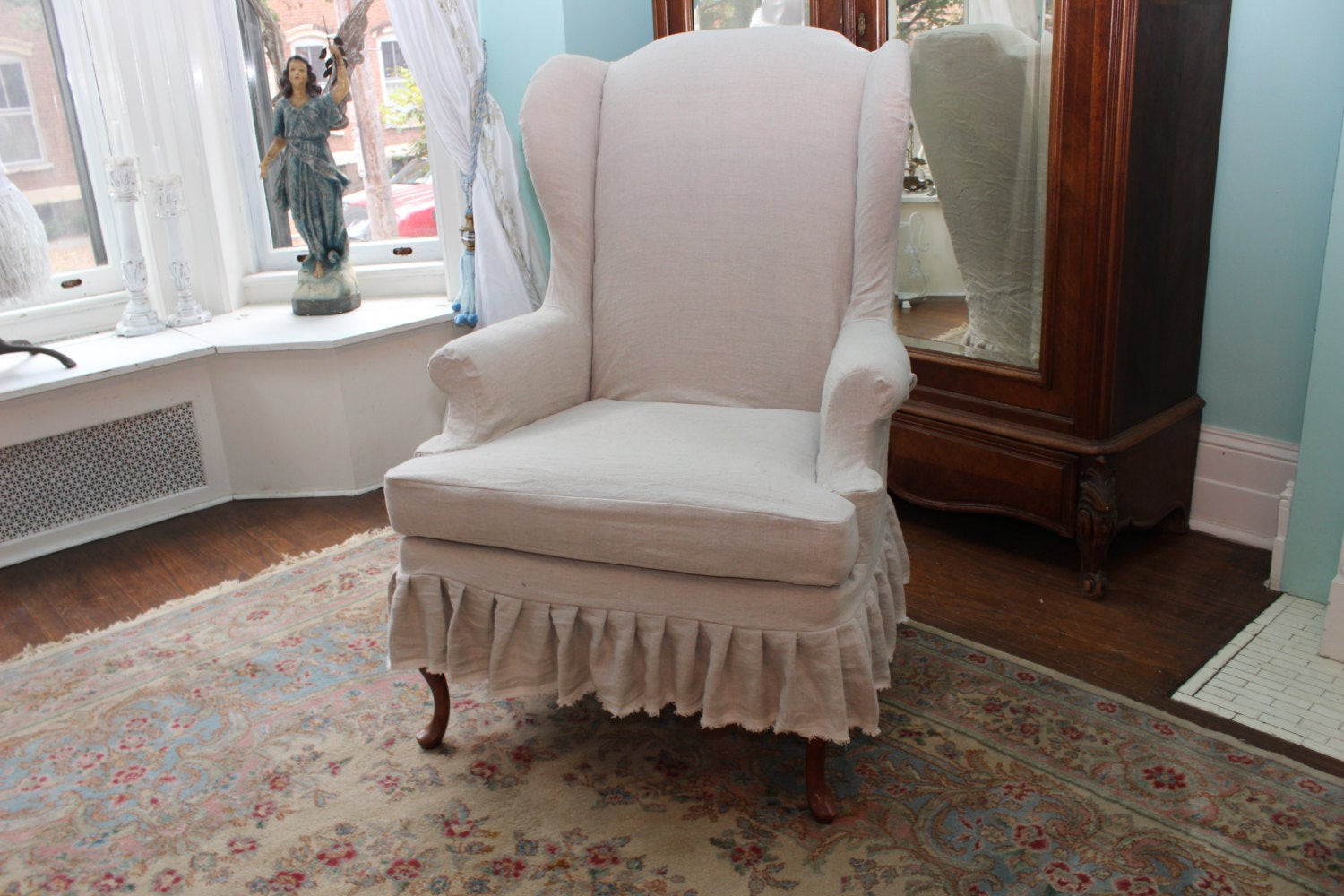 Best ideas about Shabby Chic Slipcovers For Wingback Chairs
. Save or Pin slipcovered wingback chair french linen ruffle shabby chic Now.