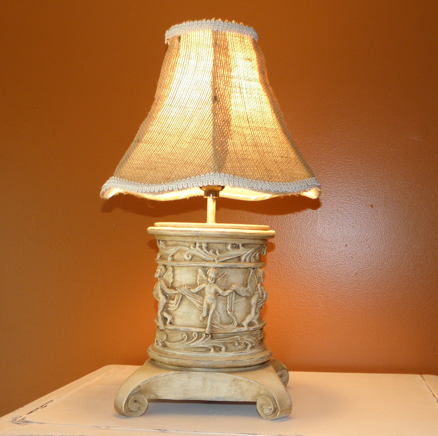 Best ideas about Shabby Chic Table Lamps
. Save or Pin Items similar to Cherub Table Lamp Shabby Chic Burlap Now.