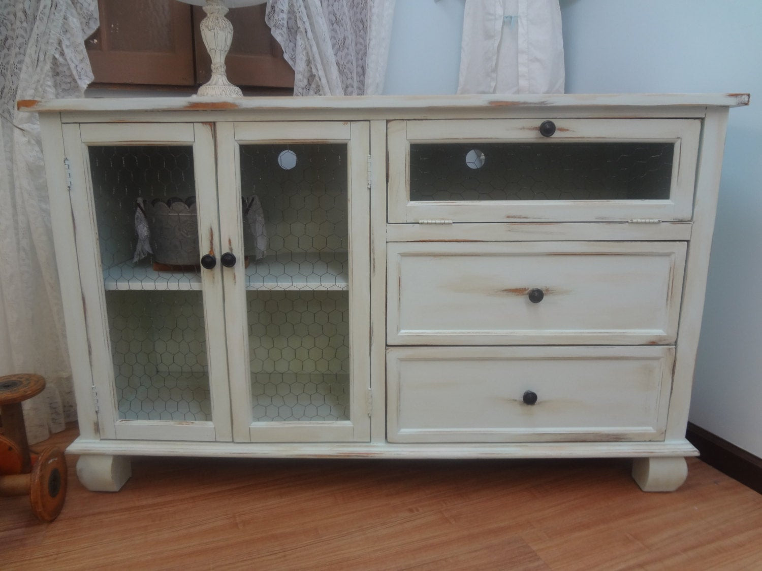 Best ideas about Shabby Chic Tv Stand
. Save or Pin Shabby Chic Rustic Entertainment Center TV Stand Now.