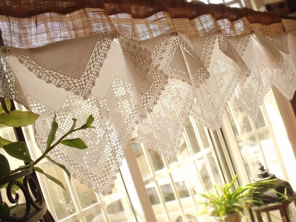 Best ideas about Shabby Chic Valance
. Save or Pin CUSTOM 54" ANTIQUE Lace French Roses Valance BURLAP Now.