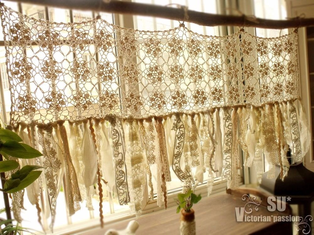 Best ideas about Shabby Chic Valance
. Save or Pin Vintage Romantic Kitchen Valance Boho Crochet Curtain Now.