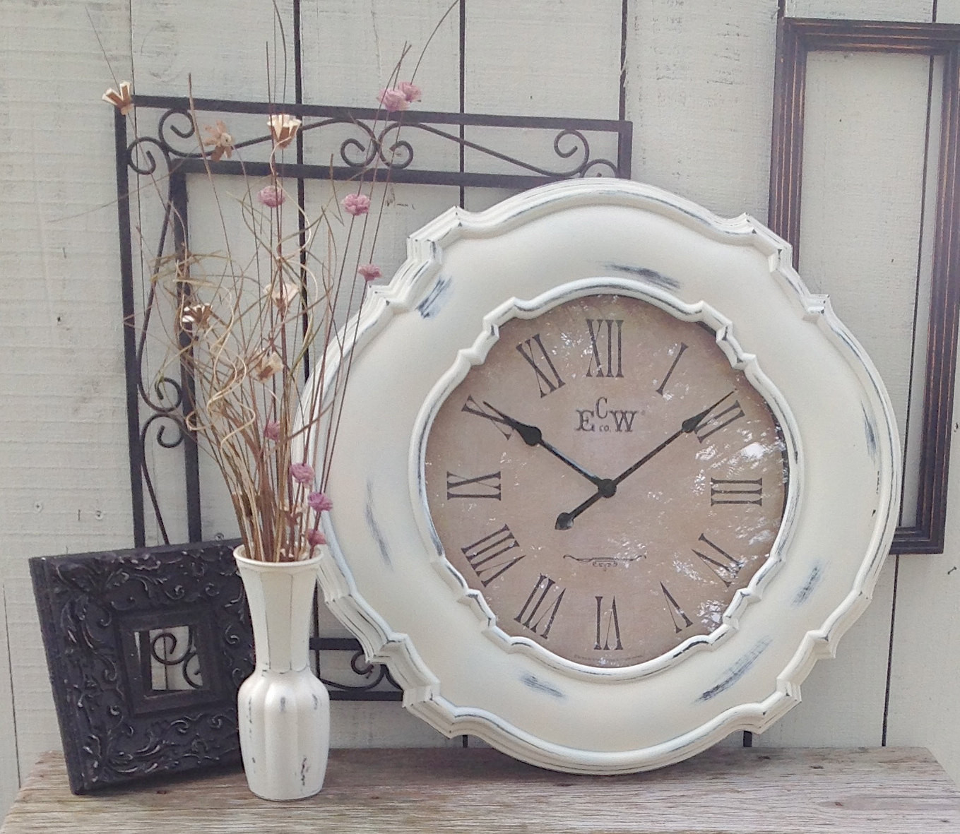 Best ideas about Shabby Chic Wall Clock
. Save or Pin Winter Time Shabby Chic White Wall Clock 23 by Now.