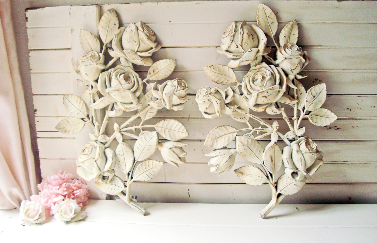 Best ideas about Shabby Chic Wall Decor
. Save or Pin Shabby Chic Cream Floral Wall Hangings Rose Wall Decor Homco Now.