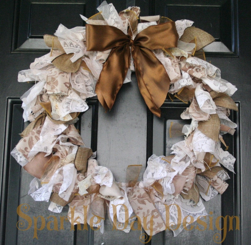 Best ideas about Shabby Chic Wreath
. Save or Pin Shabby Chic Upcycled Wreath Vintage Style Lace Wreath Sepia Now.