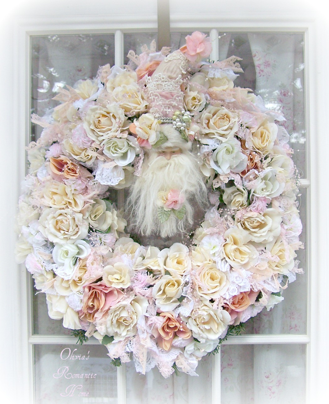 Best ideas about Shabby Chic Wreath
. Save or Pin Olivia s Romantic Home Shabby Chic White Christmas Santa Now.