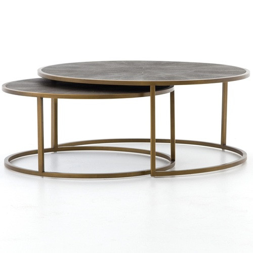 Best ideas about Shagreen Coffee Table
. Save or Pin Hollywood Modern Shagreen Nesting Coffee Tables Brass Now.