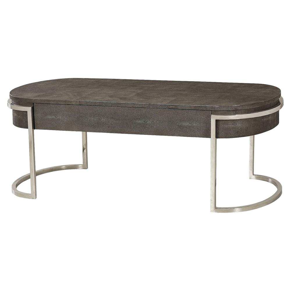 Best ideas about Shagreen Coffee Table
. Save or Pin Resource Decor Ashburn Charcoal Shagreen Oval Nickel Now.