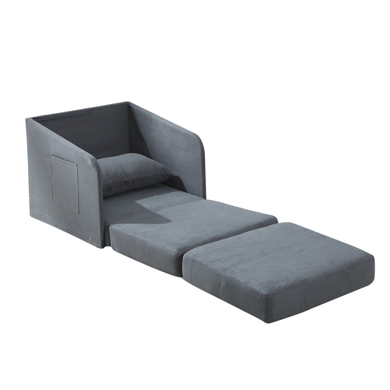 Best ideas about Single Sofa Bed
. Save or Pin HOM Faux Suede Single Sofa bed W Pillow Grey Now.