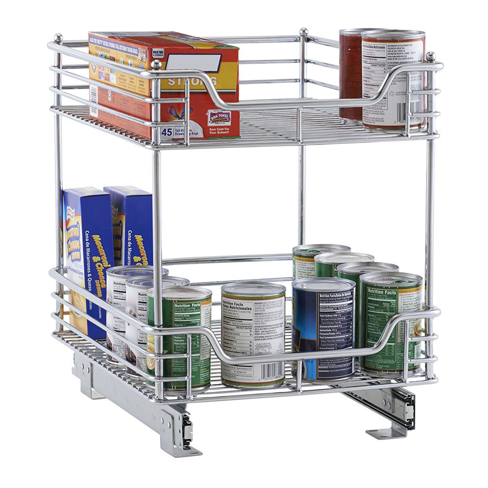 Best ideas about Slide Cabinet Organizer
. Save or Pin Chrome Two Tier Sliding Cabinet Organizer in Pull Out Baskets Now.