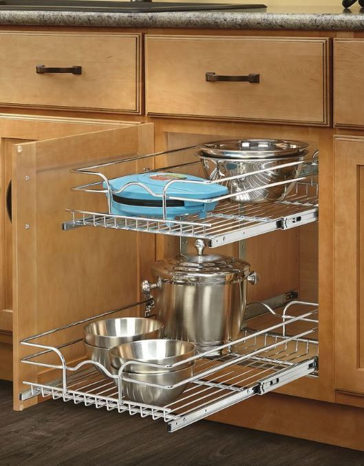 Best ideas about Slide Cabinet Organizer
. Save or Pin 2 Shelves Kitchen Sliding Cabinet Drawer Basket Organizer Now.