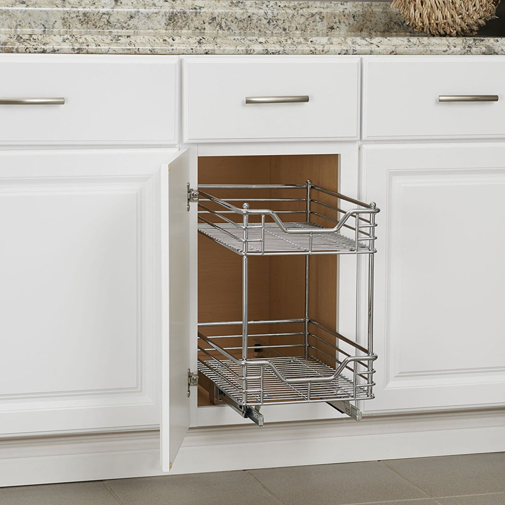 Best ideas about Slide Cabinet Organizer
. Save or Pin Two Tier Chrome Sliding Cabinet Organizer in Pull Out Baskets Now.