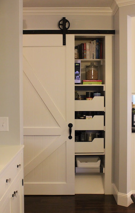 Best ideas about Sliding Pantry Doors
. Save or Pin Kitchen Pantry with Distressed Barn Door Cottage Kitchen Now.