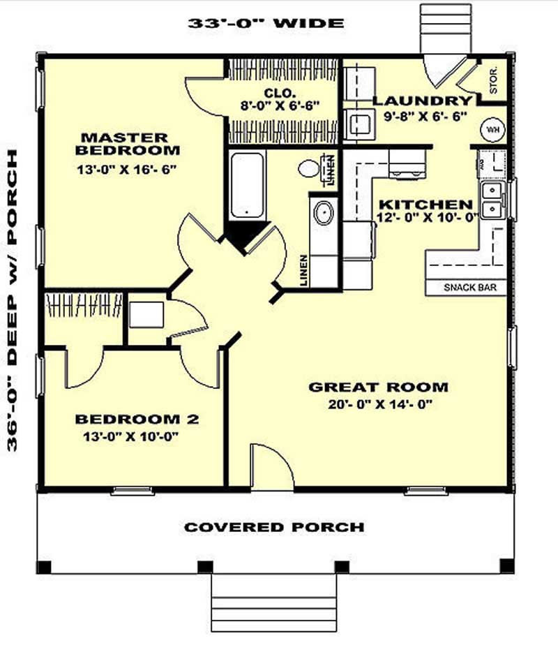 Best ideas about Small 2 Bedroom House Plans
. Save or Pin Country House Plan 2 Bedrms 1 Baths 1007 Sq Ft 123 Now.