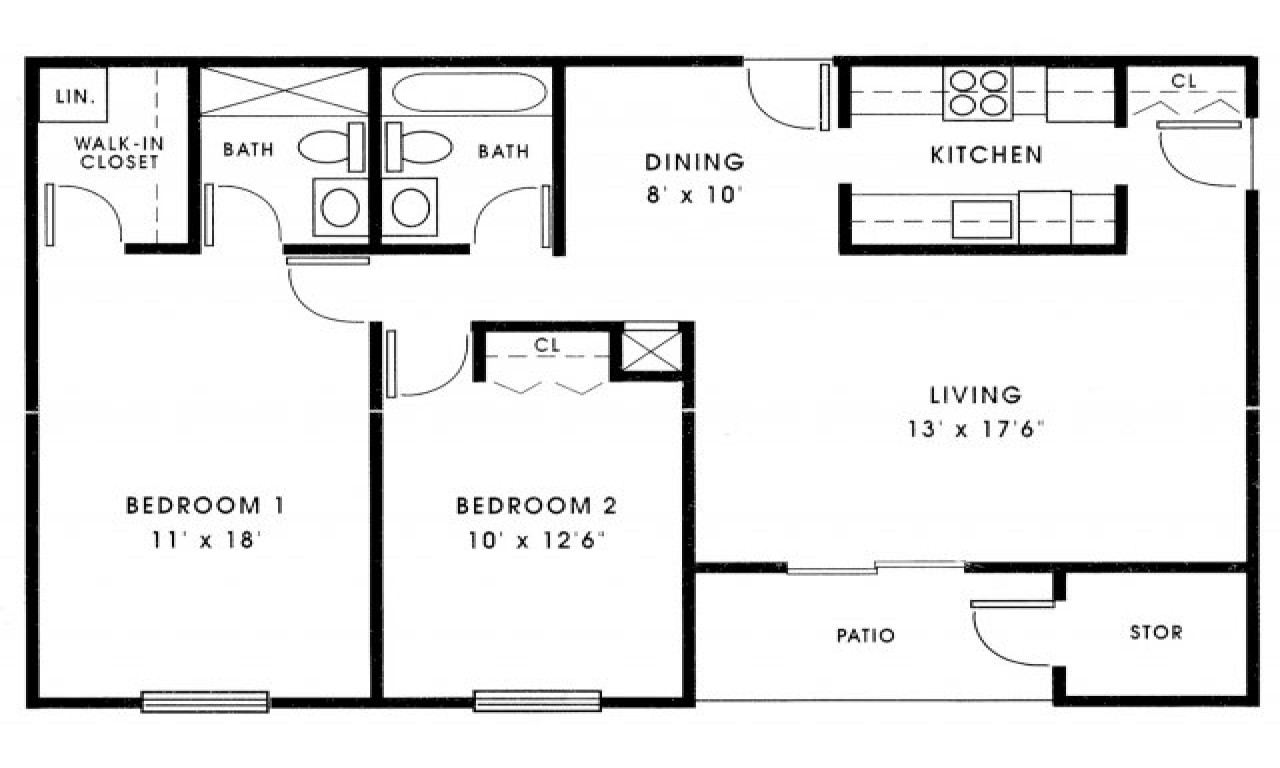 Best ideas about Small 2 Bedroom House Plans
. Save or Pin Small 2 Bedroom House Plans 1000 Sq FT Small 2 Bedroom Now.