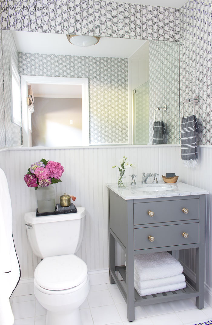 Best ideas about Small Bathroom Renovation
. Save or Pin My Secret Weapon for Wallpapering Your Bathroom Now.