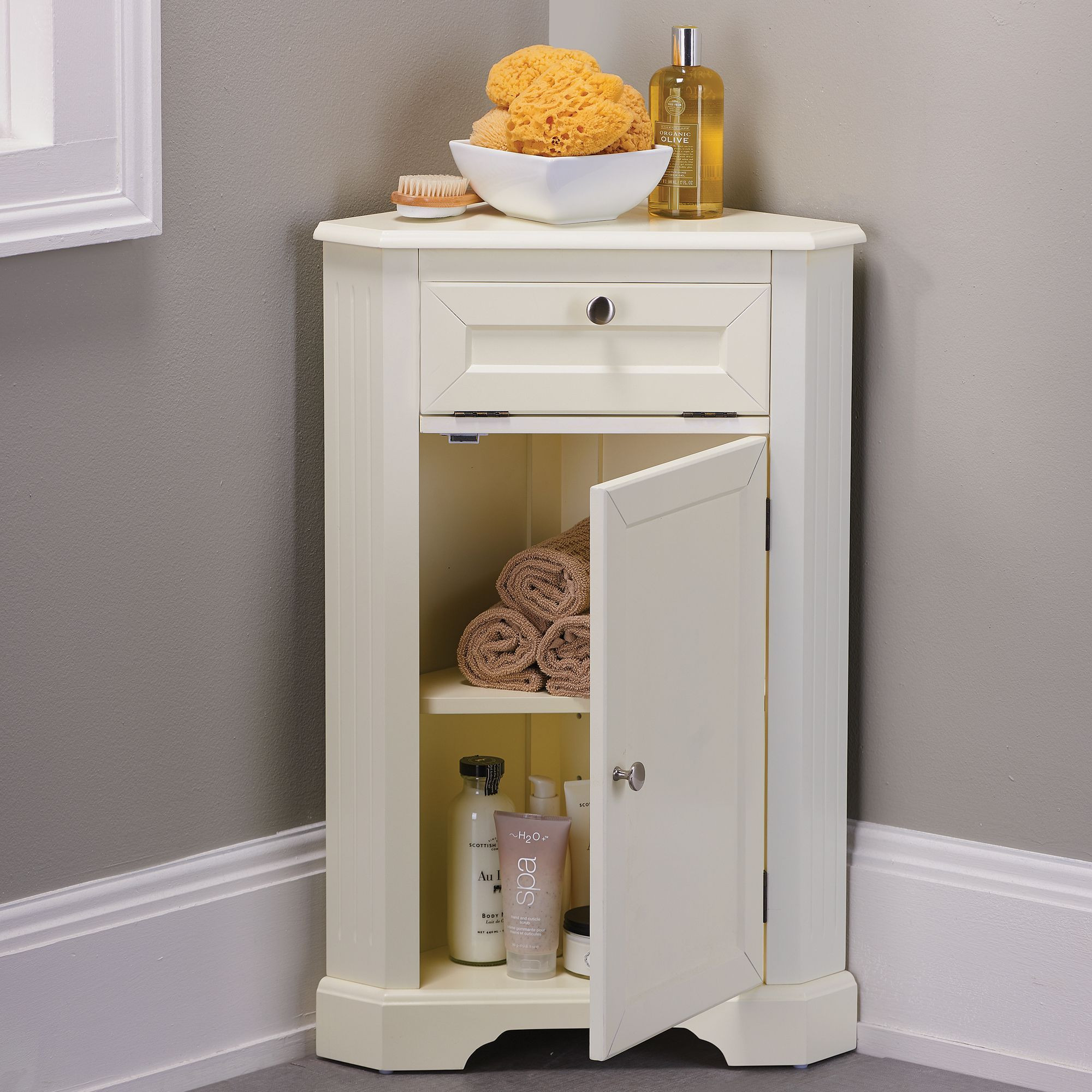 Best ideas about Small Bathroom Storage Cabinet
. Save or Pin Weatherby Bathroom Corner Storage Cabinet Now.