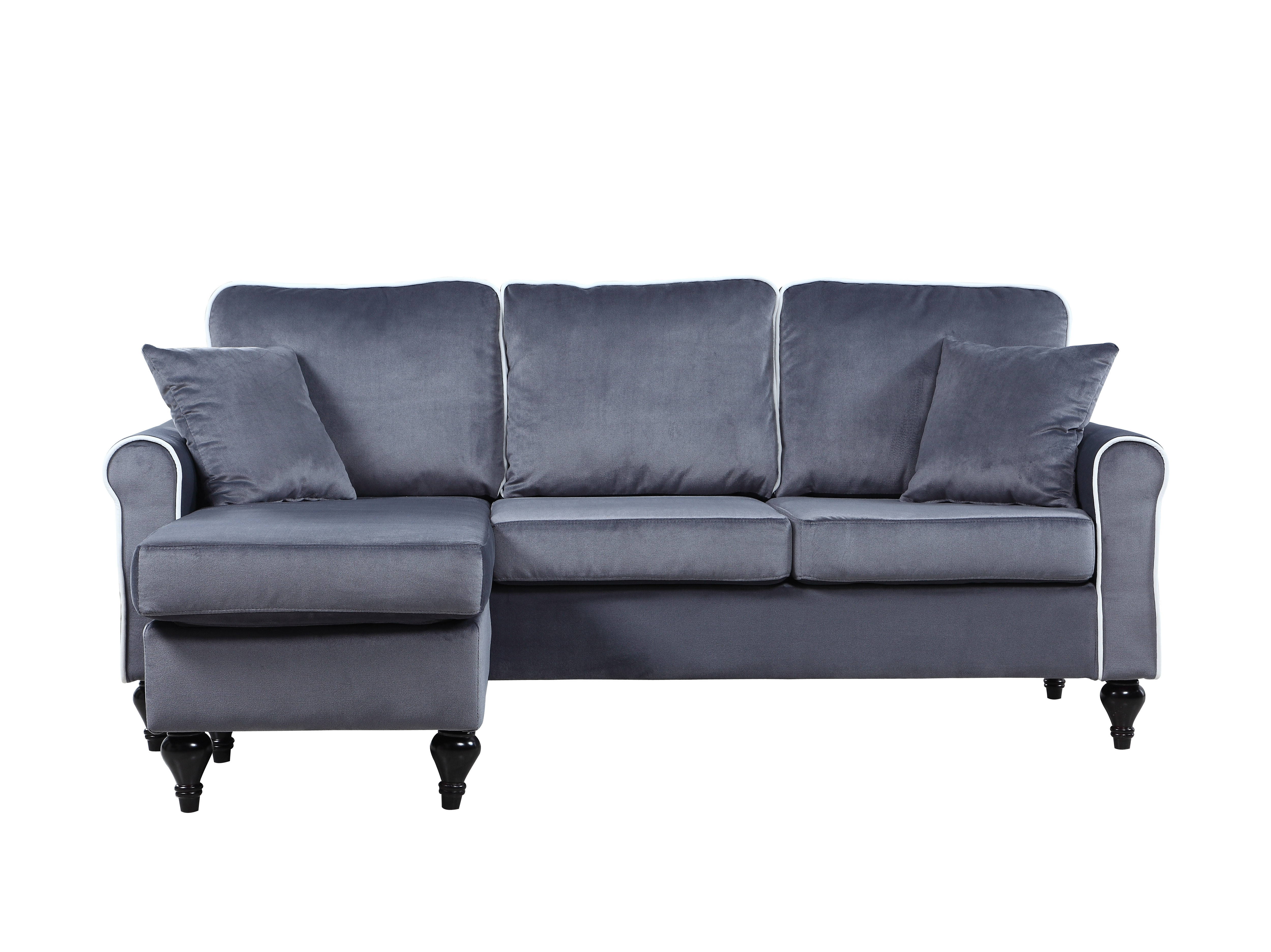 Best ideas about Small Chaise Sofa
. Save or Pin Traditional Small Space Grey Velvet Sectional Sofa with Now.