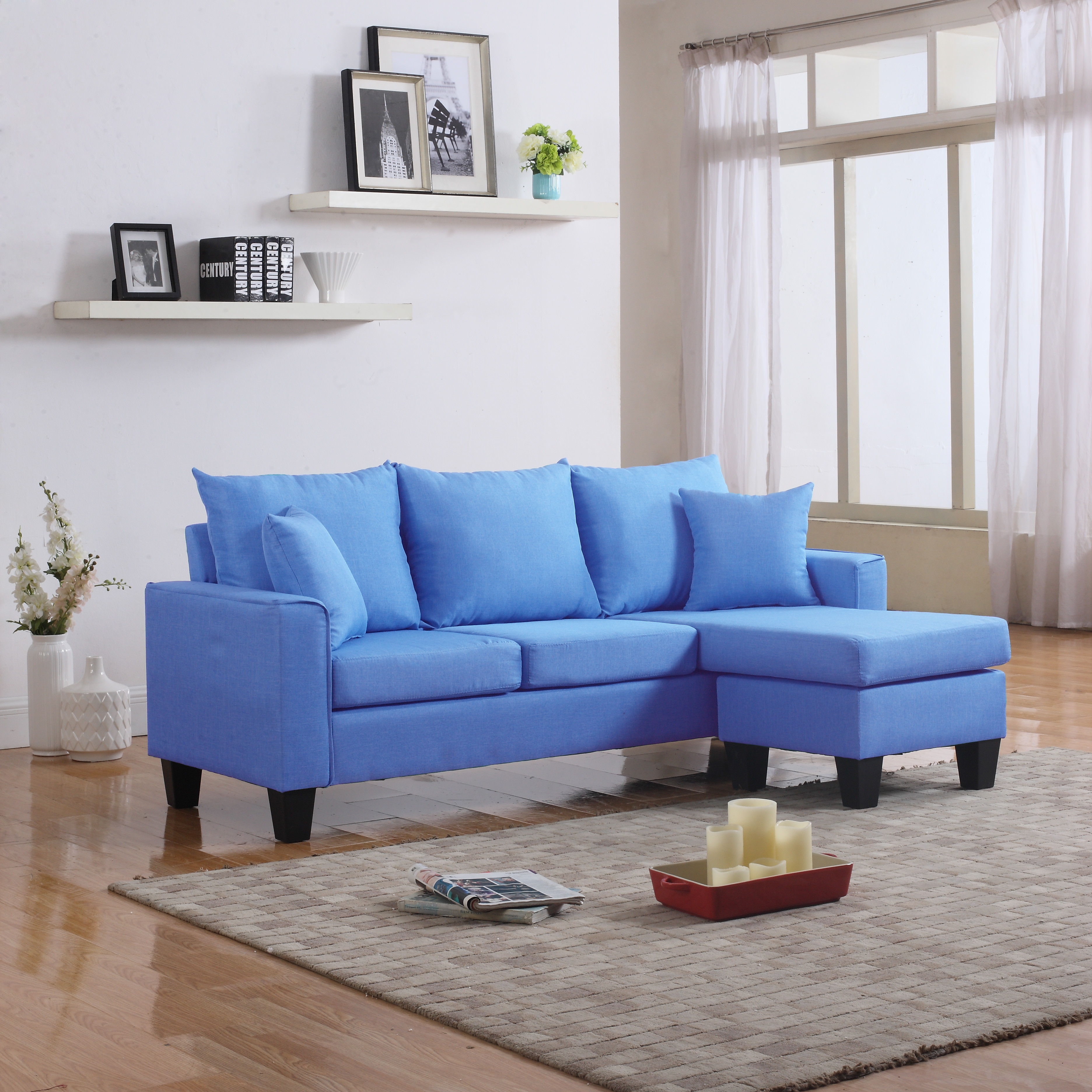 Best ideas about Small Chaise Sofa
. Save or Pin Modern Fabric Small Space Sectional Sofa with Reversible Now.