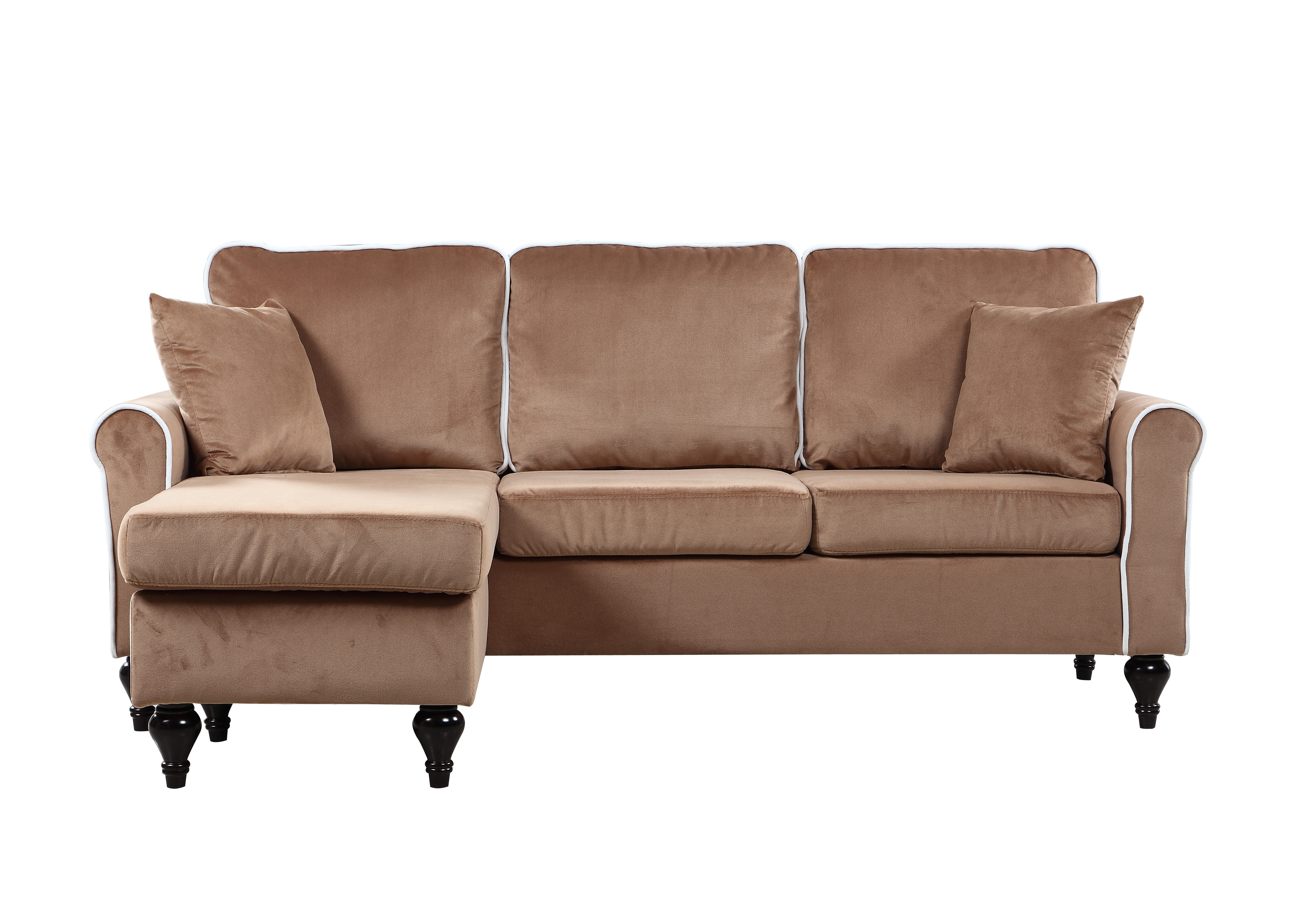 Best ideas about Small Chaise Sofa
. Save or Pin Traditional Small Space Champagne Velvet Sectional Sofa Now.