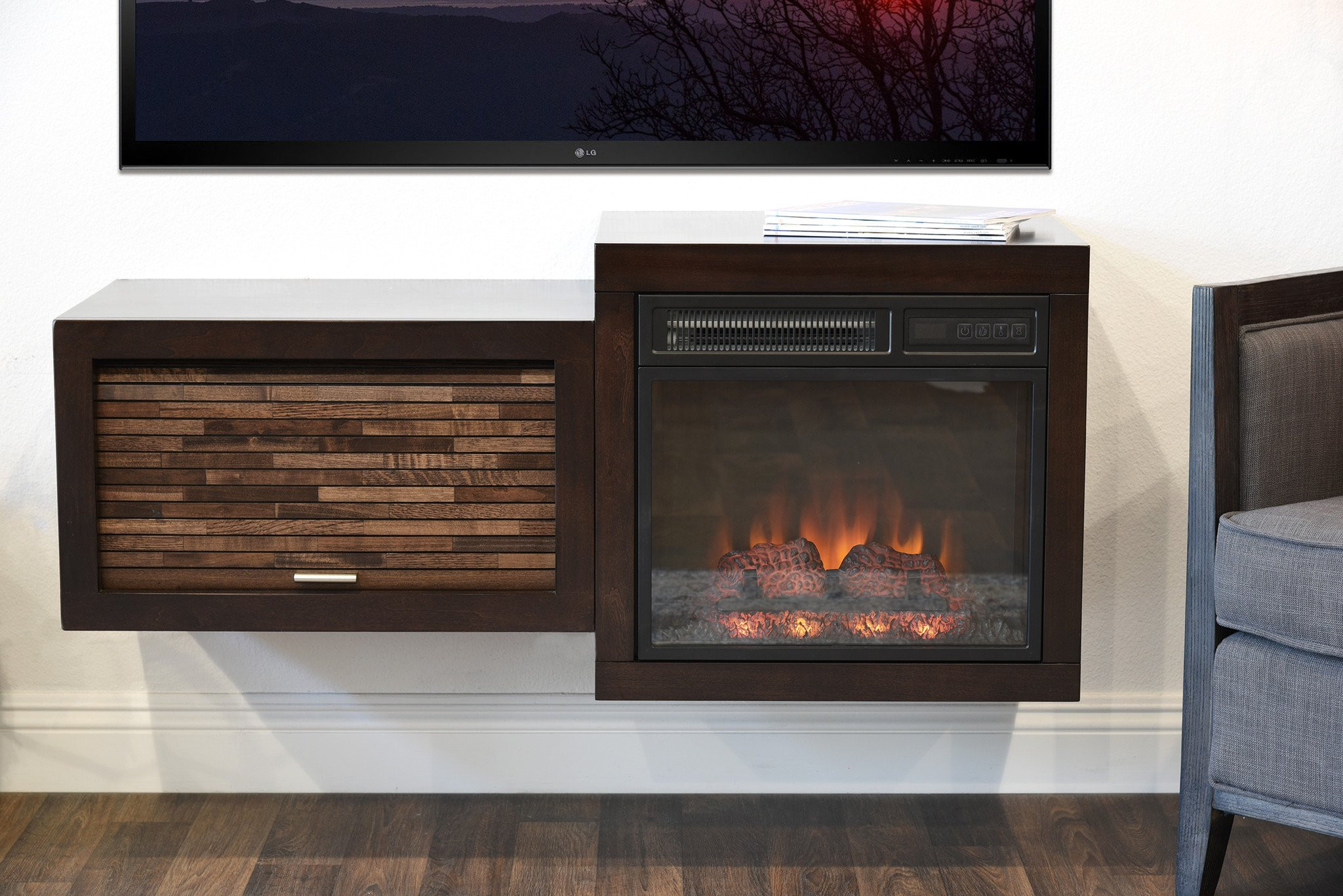 Best ideas about Small Fireplace Tv Stand
. Save or Pin Wall Mount Floating TV Media Stand With Fireplace Small Now.
