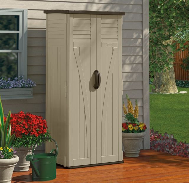 Best ideas about Small Outdoor Storage Cabinet
. Save or Pin Outdoor Storage Cabinet Garden Shed Tools Patio Vertical Now.