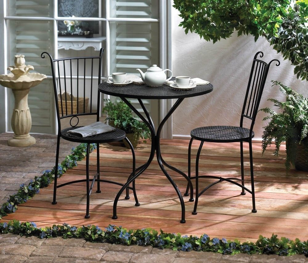 Best ideas about Small Patio Table And Chairs
. Save or Pin 3 PIECE PATIO BISTRO SET TABLE AND 2 CHAIRS BLACK METAL Now.